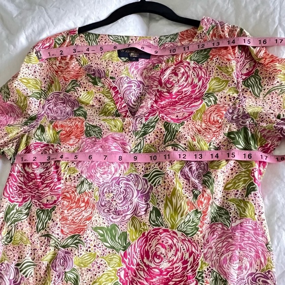 Brooks Brothers Liberty Arts Print and Green Floral Print Tunic Size Medium - Picture 7 of 12